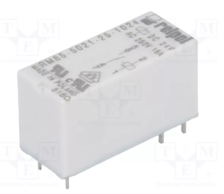 Relejs DC24V, SPST-NO, 16A/250VAC, 16A/24VDC, 1440Ω(16.6mA), viens kontakts uz pārslēgšanu, AgSnO2, 29x12.7x15.7mm, RELPOL