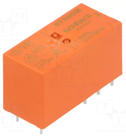 Relejs DC18V, SPDT, 16A/250VAC, 16A/24VDC, 770R(33mA), viens kontakts uz pārslēgšanu, AgNi, 29x12.7x15.7mm, TE Connectivity