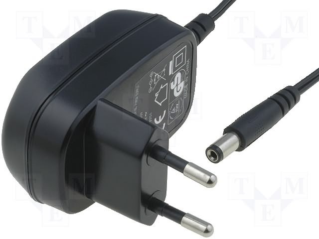 Barošanas bloks 220V=>12V, 0.5A, 6W, 5.5/2.1, 0.10kg