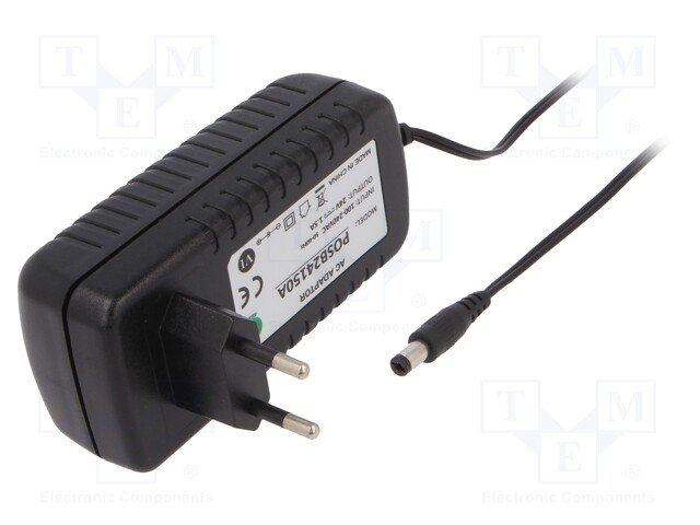 Barošanas bloks 220V=>24V, 1.5A, 5.5/2.1, 36W, 0.168kg