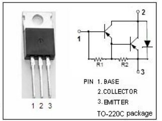 BDT62B Tranzistors PNP-darl+diod, -100V, -10A, 90W, >10MHz, B>1000, TO-220