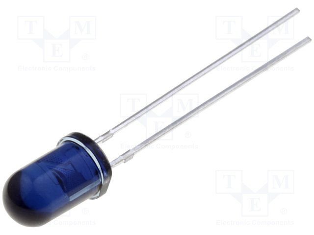 5mm, infrasarkans gaismas diode 940nm, 10grad, 160mW, caurspidigs-zila