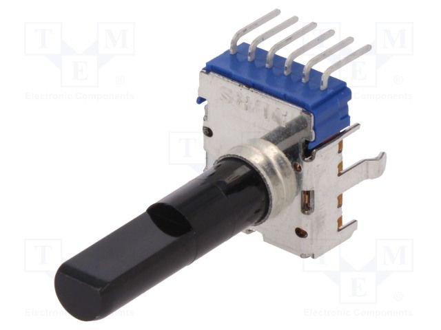 50K stereo, 6pin viena rinda, For tone control, ar videjo stav., ±20%, 50mW, 300°, Lass=21mm, potenciometrs ar linearu atkarību, D-profils, 6mm