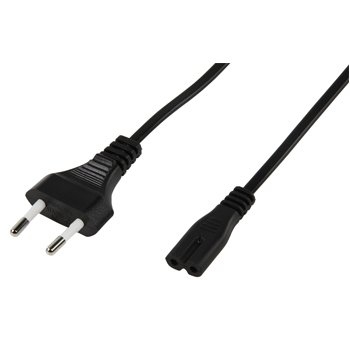 Tikla vads 230VAC, audio-video aparaturai, 2x0.75 m², 1.5m, melnā krasa