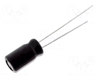 220/10V, 105C, Ø6.3x11mm, ±20%, Kondensatori zemas induktivitātes, 2000h, SAMWHA, ar lokaniem izvadiem