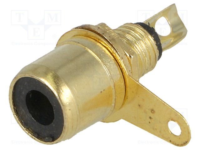 RCA ligzda uz šasijai GOLD, skrūvejama, melna krasa