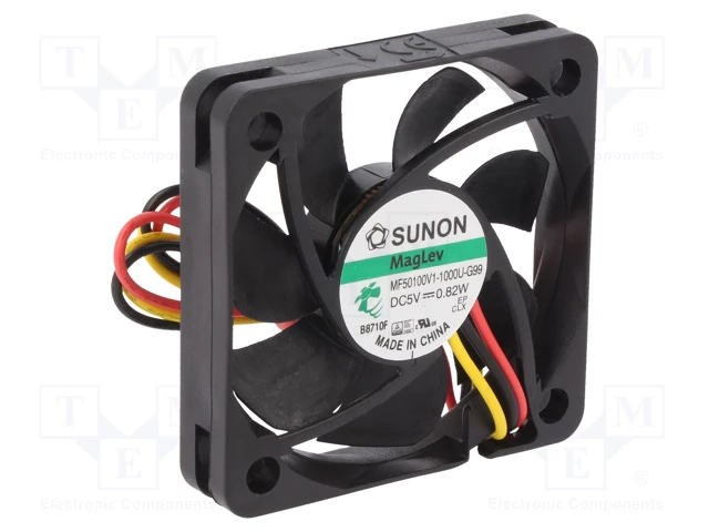50x50x10mm, DC5V, MagLev, 23.32m3/h, 30.7dB, 5800prm, 0.78W, Ventilators ar devejam Tips-F