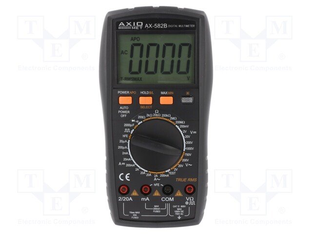 AX-582B Multimetrs (barošana 1 baterija 9V 6F22)