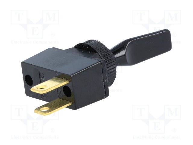 Tumblers, SPST-NO, OFF-ON, 10A/12VDC, 6.3x0.8mm, M12, 13.7x25.5x12.2mm, poliamids, CSI, ar fiksaciju