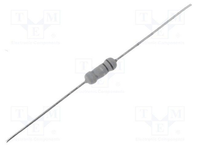 820R 1W Rezistors, metal film, ±1%, Ø3.5x10mm, 50ppm/°C