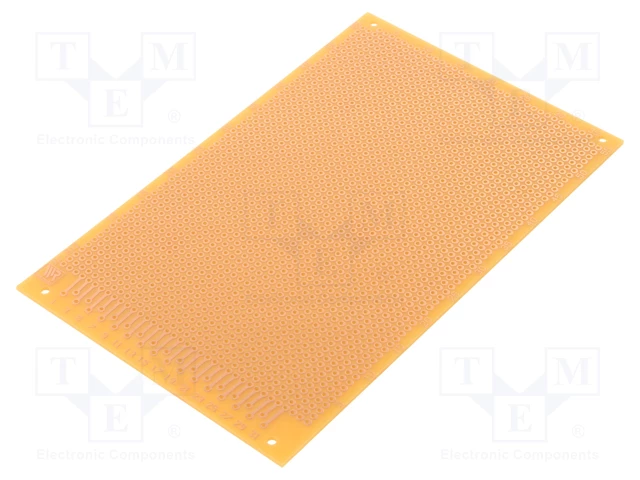 Maketēšanas plate 100x160mm, getinaks, vienkārtēji kontakti, solis 2.54mm, 1.6mm