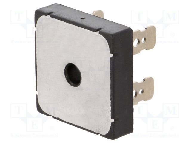 KBPC3510FP Tiltiņš 1000V, 35A, plakana veida, biezums 8mm, izvadi 6.4*0.8mm
