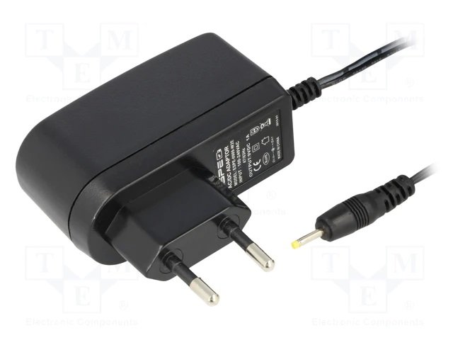 Barošanas bloks 220V=>9V, 1A, 2.35/0.7mm, 9W, 70x27x38mm, 95.5gr