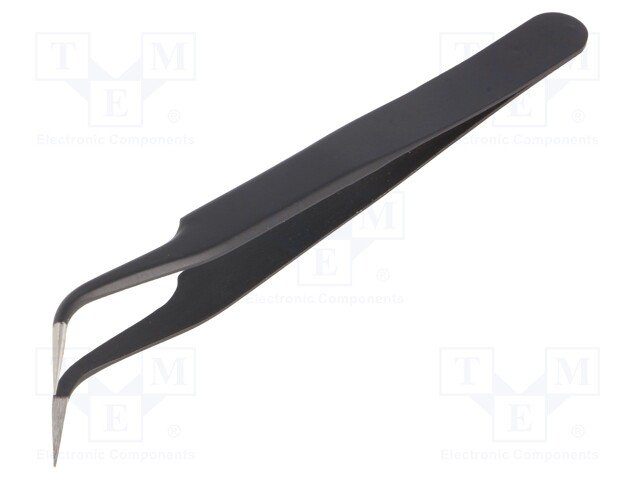 Pincete L=100mm, tērauds, galu platums 0.5mm, ESD, leņķisks