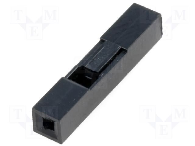 1(1x1)pin, 2.54mm, korpuss uz vadu, plastmasa