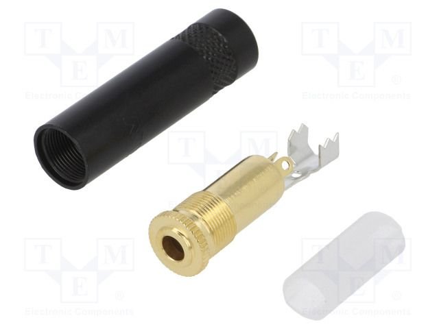 3.5mm ligzda, stereo, metālisks, uz vadu, NEUTRIK