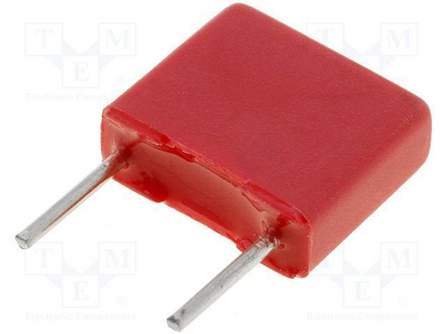 330nF/63VDC, 40VAC, ±5%, poliesters kondensātors 5mm, 3.5x8.5x7.2mm, WIMA