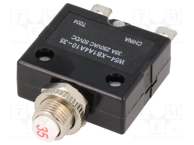 Maksimālās strāvas automātiskais slēdzis, 35A, SPST-NC, 250VAC, 50VDC