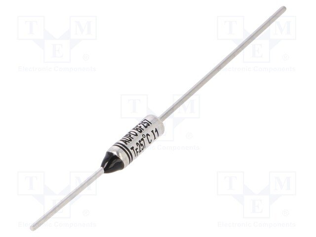 TZD-257, 254±2°C, 10A, 250V, Ø4.2x11.5mm, termodrošinātājs