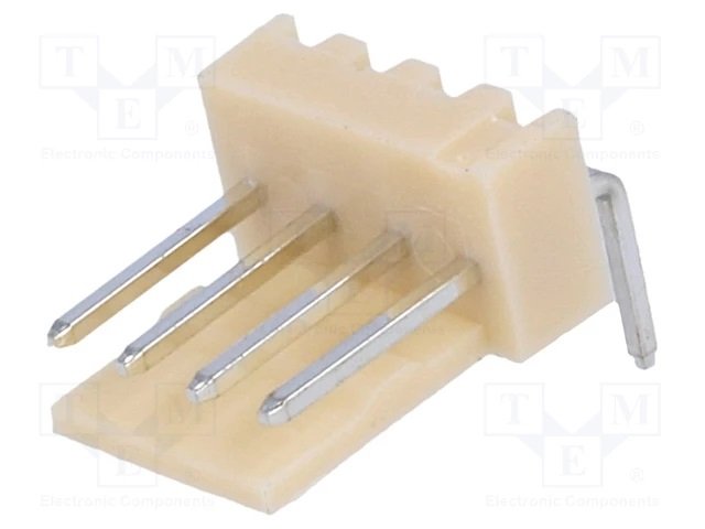 4pin, ligzda/papa, šasijai, solis=2.54mm, leņķisks, THT, 250V/3A, NS25