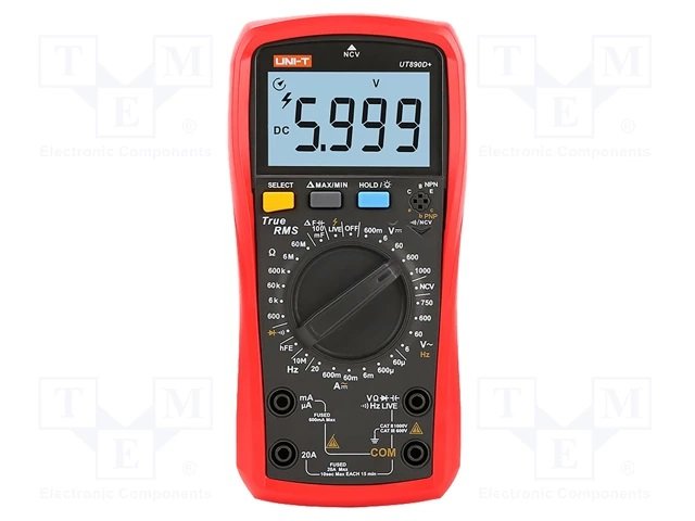 UT890D+ Multimetrs (barošana R6, AA, 1.5V x2)