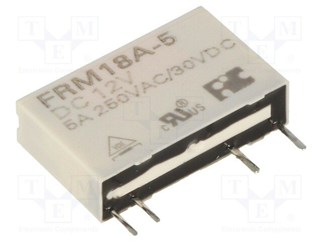 Relejs DC12V, SPDT, 5A/250VAC, 5A/30VDC, 1.2k(10mA), viens kontakts uz saslēgšanu, 20x12.5x5mm, FORWARD INDUSTRIAL CO.