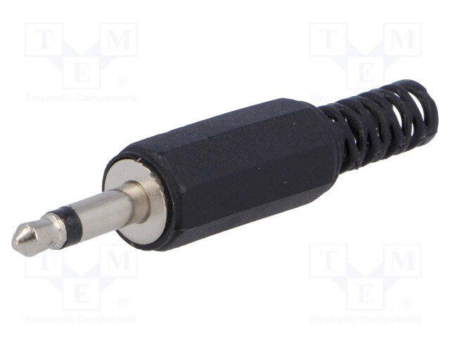3.5mm štekers, mono, plastmasas, uz vadu, ar amortizatoru
