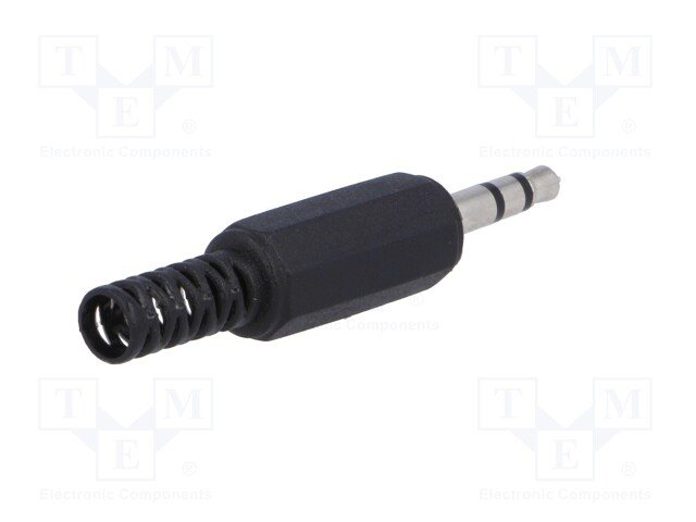 3.5mm štekers, stereo, plastmasas, uz vadu, ar amortizatoru