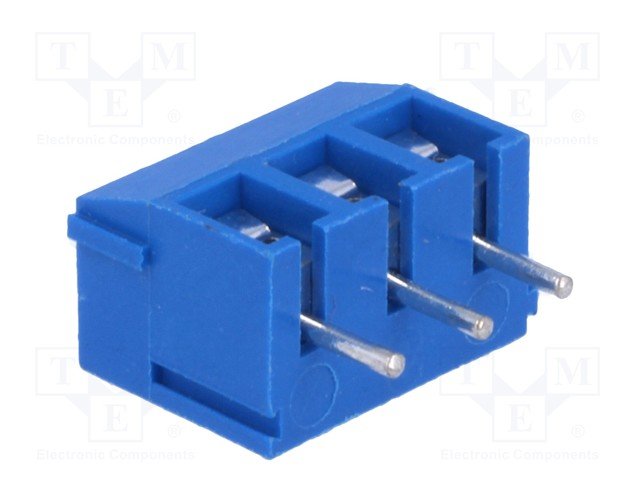Terminal blocks PCB, 3pin, 3.81mm, 0.5mm2, 250V/10A, 7x8.5x11.4mm