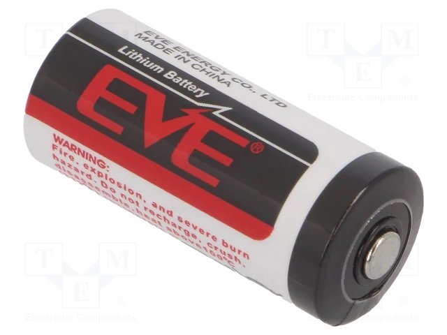 Litija baterija, 3.6V, 2/3AA, 14335, Ø14.5x33.5mm, 1650mah, 11.59gr.