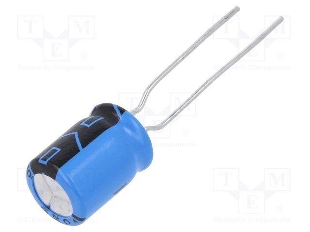 100/25V, 105C, Ø6.3x11mm, ±20%, Kondensators elektrolītisks, 2000h, VISHAY, ar lokaniem izvadiem