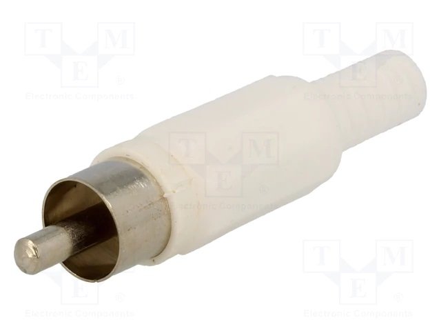 RCA štekers plastmasas, baltā krasa