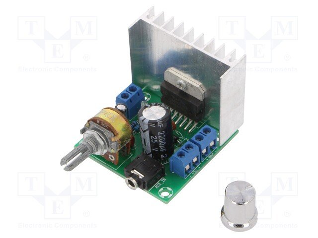 Modulis: audio, jaudas pastiprinātājs, stereo, 2x15W, 9...15VDC, TDA7297