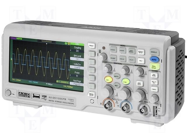 AX-DS1100CFM Oscilografs ciparu, 2 kanali, 100MHz
