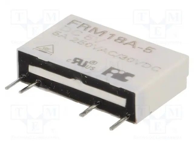 Relejs DC5V, SPST-NO, 5A/250VAC, 5A/30VDC, 208Ω(24mA), viens kontakts uz saslēgšanu, 20x12.5x5mm, FORWARD INDUSTRIAL CO.