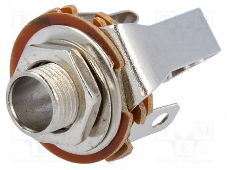 6.35mm ligzda, stereo, metālisks, vadam, skrūvejamas šasijai M9, NINIGI
