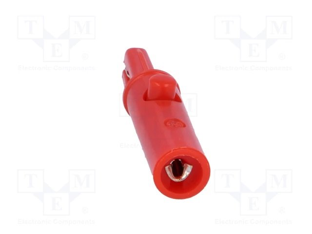 Testera kleps (krokodil) 3A sarkans, 2mm ligzda