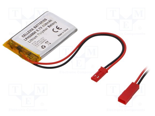 Akumulators Li-pol, 3.7V/800mAh, izvadi, 4.5x33x50mm
