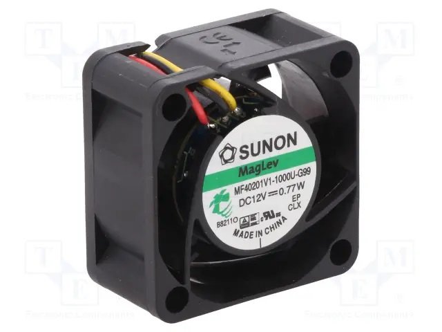40x40x20mm, DC12V, MagLev, 15.04m3/h, 25.5dBA, 7200RPM, 0.7W, Ventilators ar deveju