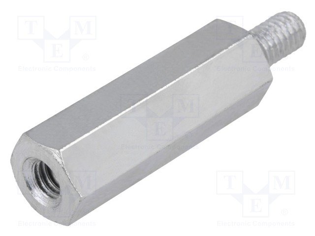 Distancers L=15mm, M4 iekšeja vitne- M4 areja vitne, misiņš