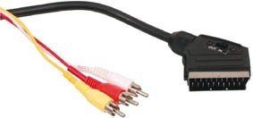 SCART štekers/3RCA štekers+sledz. vads, 2m