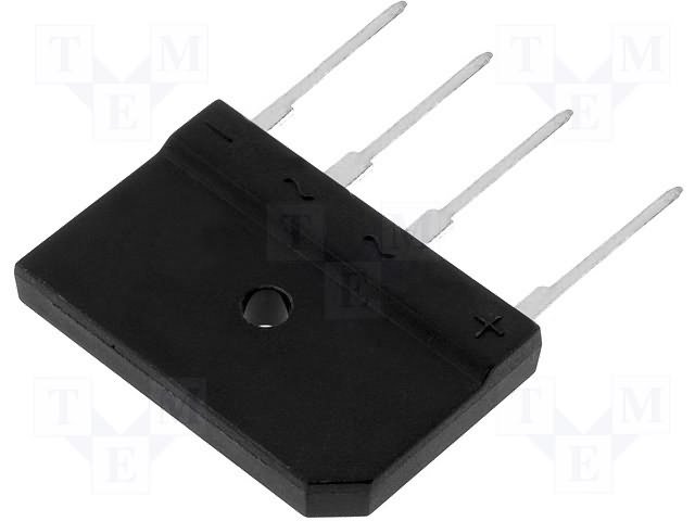 GBJ10M Tiltiņš, 1000V, 10A, 30x20x4.6mm, plakans, vertikāls