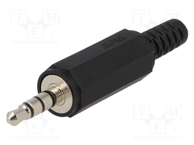 3.5mm (4 kont.) štekers, stereo+video, plastmasas, ar amortizatoru, LUMBERG