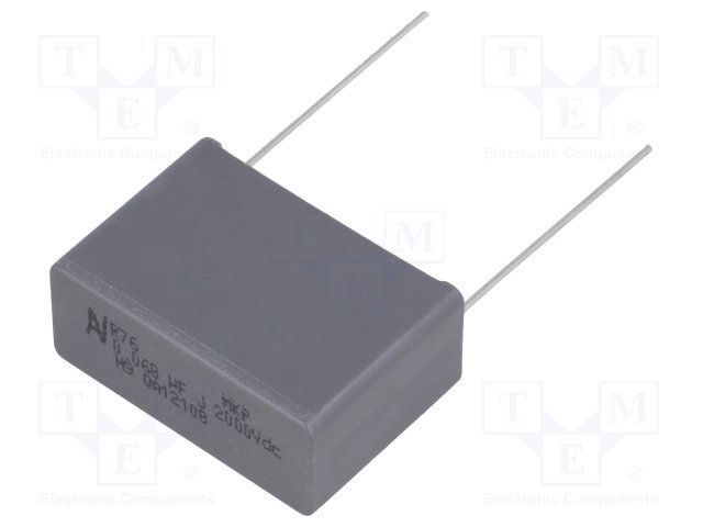 68nF/2000VDC, 700VAC, ±5%, polipropilēns kondensātors 27.5mm, 32x13x22mm, KEMET