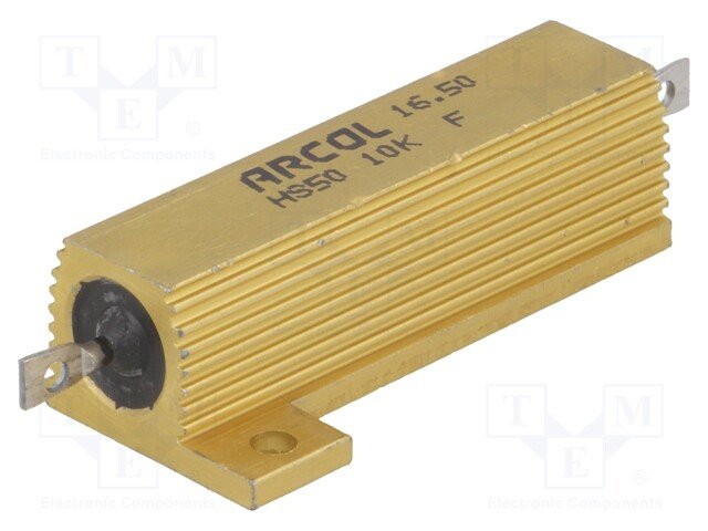 3K3 50W, ±5%, Rezistors ar radiatoru, 49.1x29.7x14.8mm