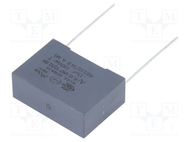 150nF/1500VDC, 300VAC, ±10%, polipropilēns kondensātors, 22.5mm, 26.5x10x18.5mm , KEMET