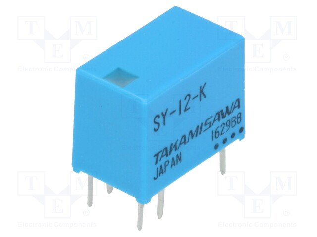 Relejs DC12V, SPDT, 0.5A/120VAC, 1A/24VDC, 960R(12.5mA), viens kontakts uz pārslēgšanu, 7.5x12.5x10mm, FUJITSU