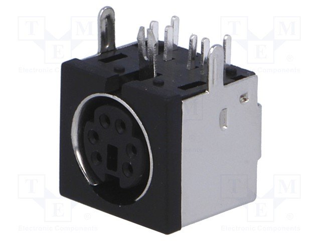 6PIN minidin ligzda, THT