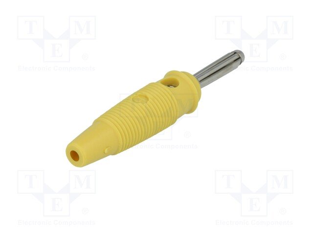 Testera štekers, 4mm, 10A/60VDC, L=60mm, dzeltenā krasa, Hirschmann