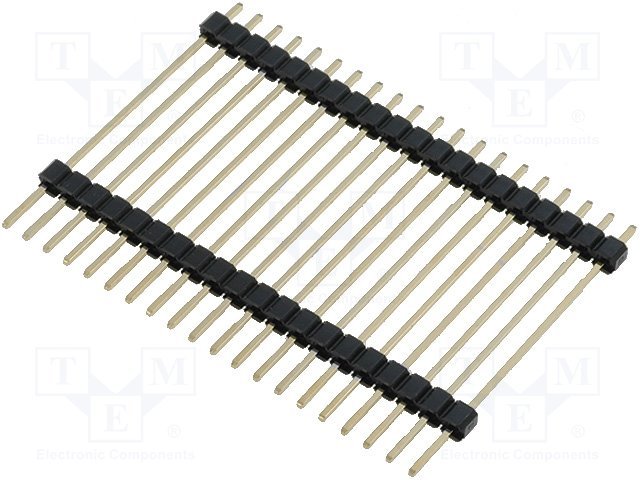 2.54mm 20pin štekers/štekers, starpplates savienotajs 28mm
